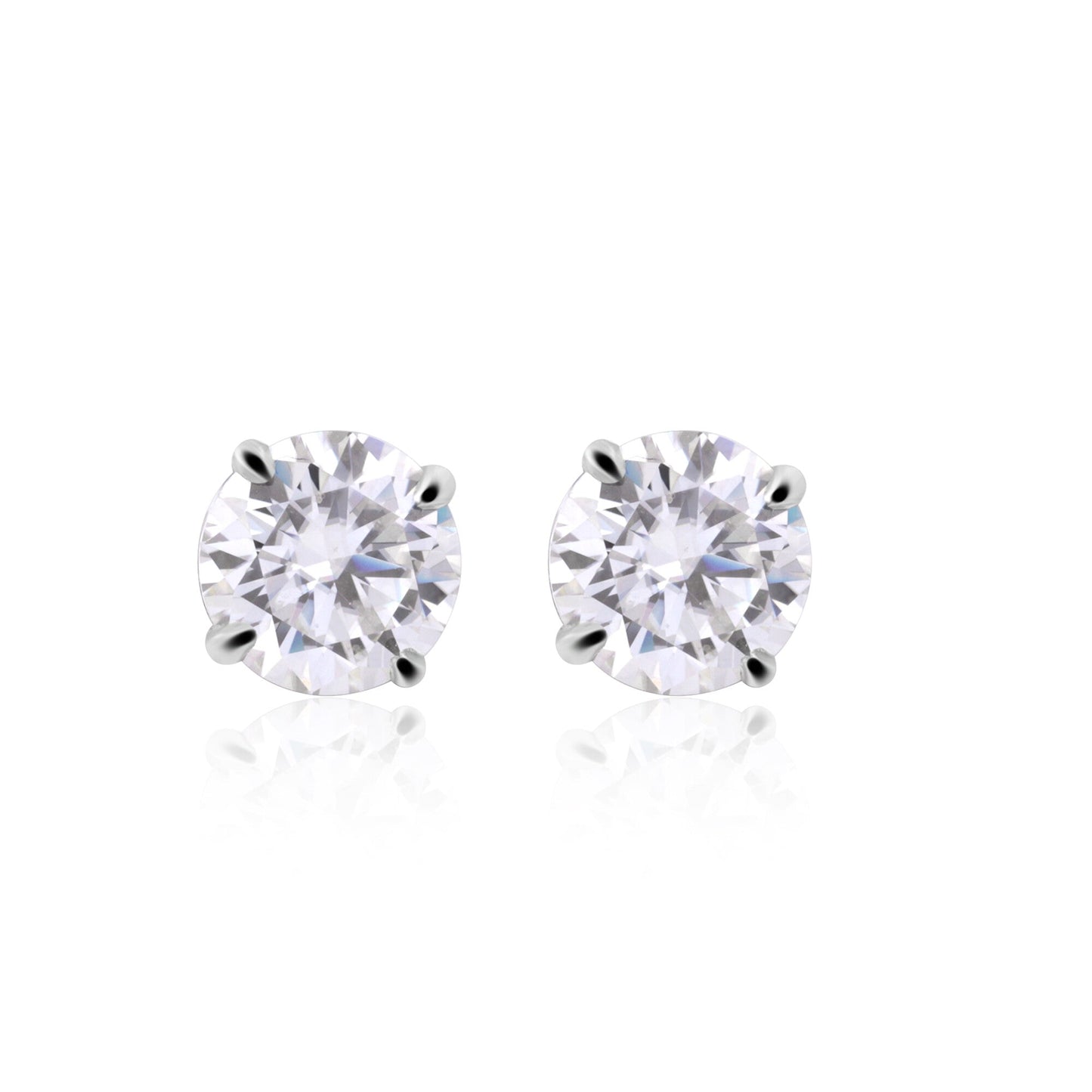 3 Ct Round Cut Lab Grown Diamond Earrings - View 2