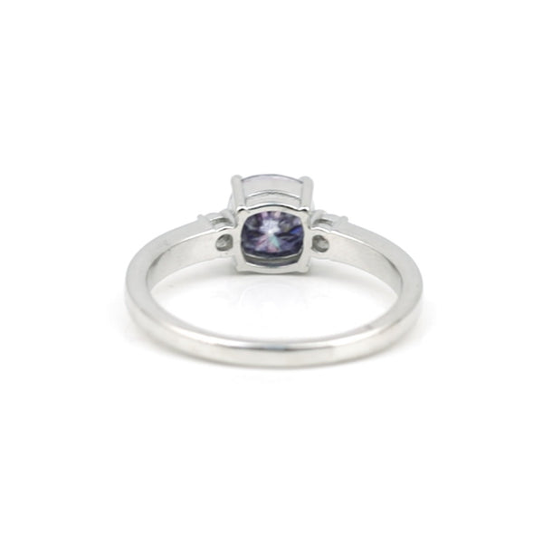 2.00 Ct Cushion Cut Blue Lab Grown Diamond Ring - GEMHUB - View 3