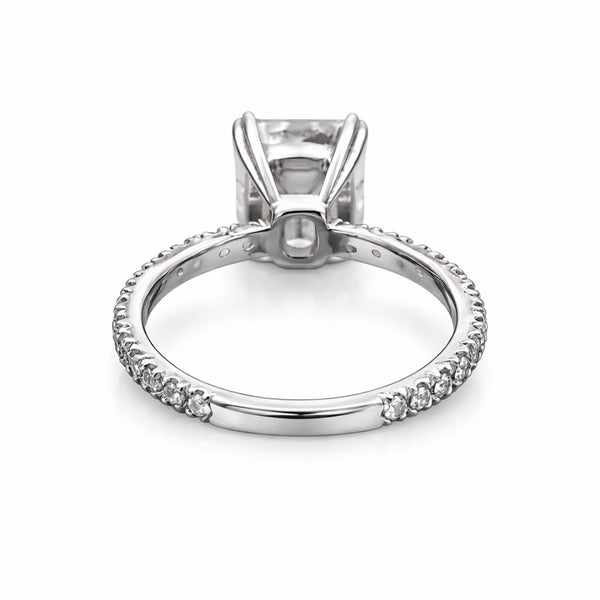 3.30 Ct Emerald Cut Lab Grown Diamond Ring - GEMHUB - View 3