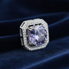 3 Ct Round Cut Blue Lab Grown Diamond Pendant - GEMHUB - View 3