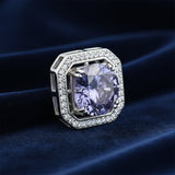 3 Ct Round Cut Blue Lab Grown Diamond Pendant - GEMHUB - View 3