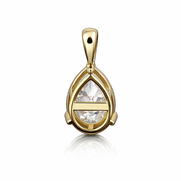 2 Ct Pear Cut Lab Grown Diamond Pendant - GEMHUB - View 3
