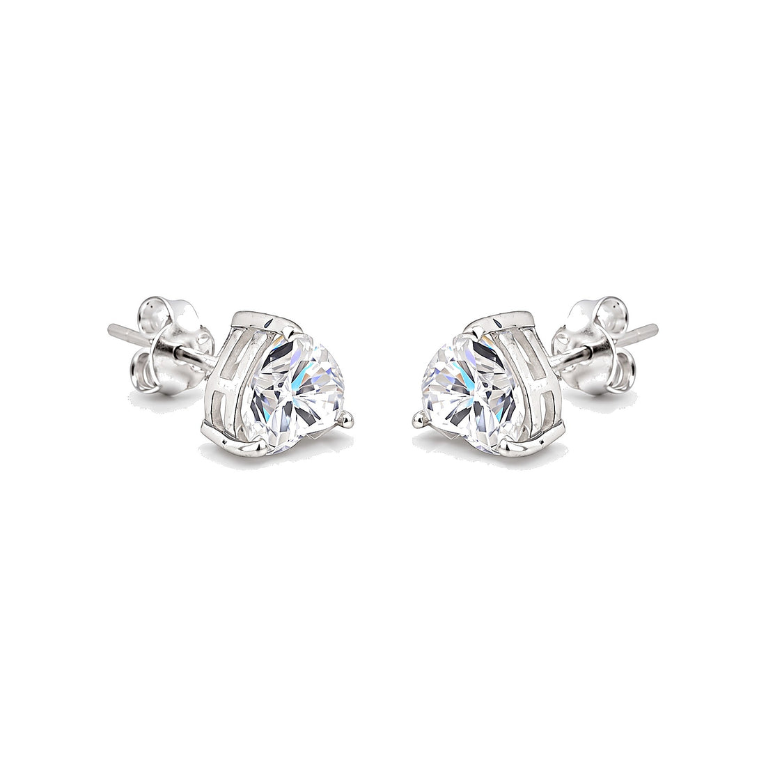 4 Ct Heart Cut Lab Grown Diamond Earrings - View 3