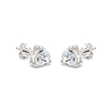4 Ct Heart Cut Lab Grown Diamond Earrings - View 3
