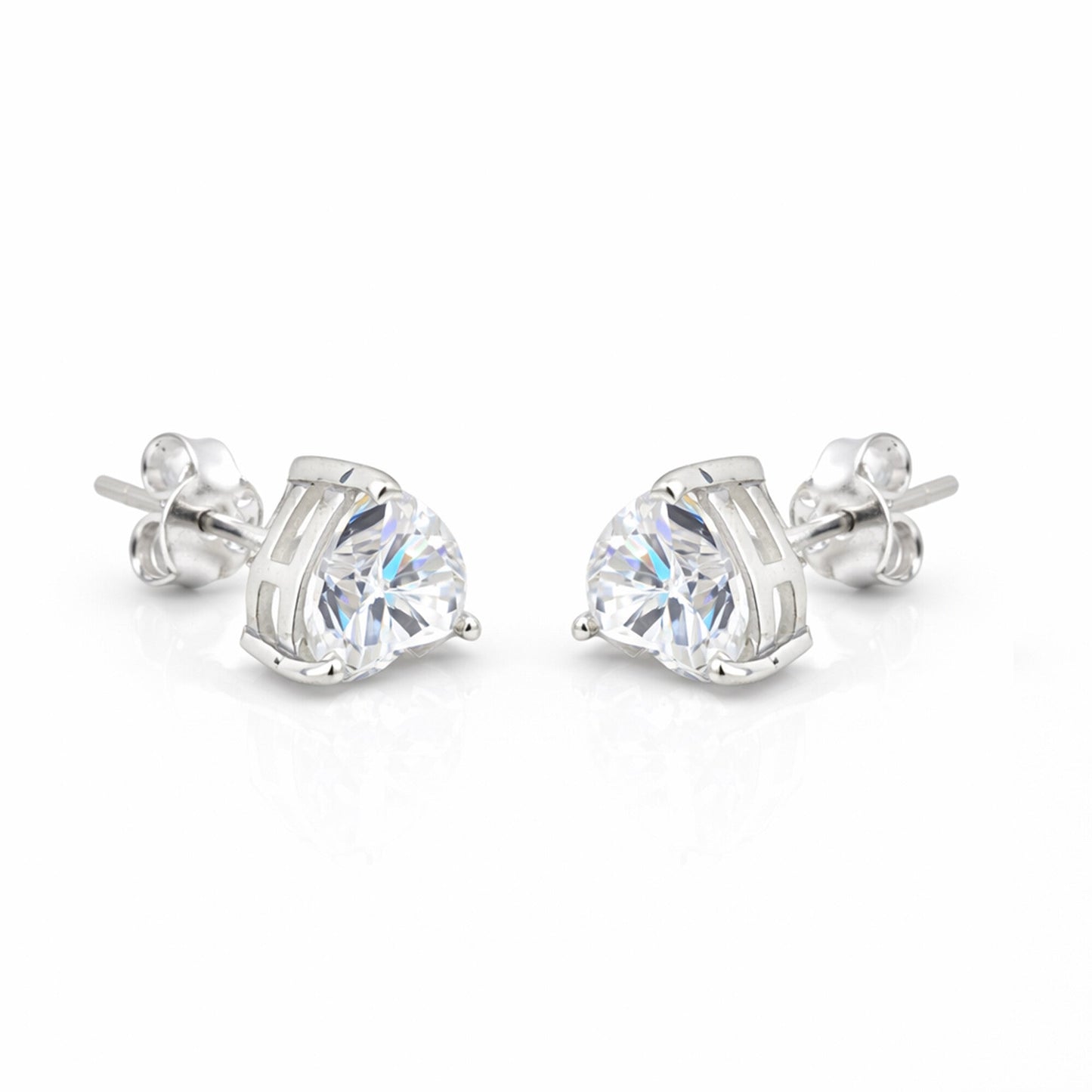 4 Ct Heart Cut Lab Grown Diamond Earrings - View 3
