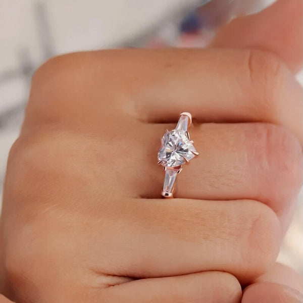 2.50 Ct Certified White Moissanite Ring New Year Ring for Women 18K Gold Plated Ver 18K Gold Plated