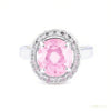 Certified 1.2 ct DEW Pink Moissanite Ring in Gift for Her Love 18K Gold Plated – white background main image