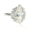 Certified 11.30 ct DEW Oval Cut White Moissanite Solitaire Ring In 18K Gold Plated Verm 18K Gold Plated – white background main image