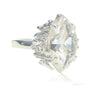 Certified 11.30 ct DEW Oval Cut White Moissanite Solitaire Ring In 18K Gold Plated Verm 18K Gold Plated