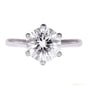 Certified 2.20 ct DEW Emerald Cut White Round Moissanite Solitaire Ring in 18K Gold Plated