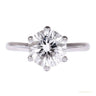 Certified 2.20 ct DEW Emerald Cut White Round Moissanite Solitaire Ring in 18K Gold Plated in 18K Gold Plated Vermeil