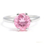 Certified 2.20ct VVS1 Pink Moissanite Solitaire Ring for Lover Gift 18K Gold Plated