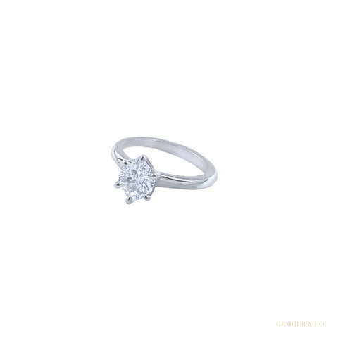Certified 2.35ct VS1 White Moissanite Ring Birthday Gift Jewellery 18K Gold Plated Ve 18K Gold Plated – white background main image