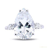 Certified 2.50 ct DEW Pear Cut White Moissanite Solitaire Ring In 18K Gold Plated Verme 18K Gold Plated – white background main image