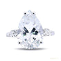 Certified 2.50 ct DEW Pear Cut White Moissanite Solitaire Ring In 18K Gold Plated Verme 18K Gold Plated
