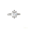 Certified 2.50 ct DEW Round Cut Moissanite Solitaire Ring, Double Prongs 18K Gold Plate 18K Gold Plated – white background main image
