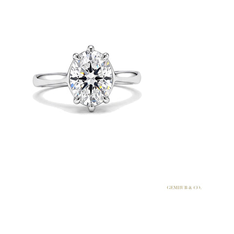 Certified 2.50 ct DEW Round Cut Moissanite Solitaire Ring, Double Prongs 18K Gold Plate 18K Gold Plated – white background main image