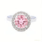 Certified 2.50ct VVS1 Pink Moissanite Ring Jewellery Birthday Gift 18K Gold Plated Ve 18K Gold Plated