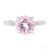 Certified 2.60 ct DEW Pink Moissanite Solitaire Ring in Gift 18K Gold Plated – white background main image