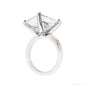 Certified 2.60 ct DEW Cushion Cut White Moissanite Solitaire Ring 18K Gold Plated Vermei 18K Gold Plated