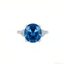 Certified 2.80 ct DEW Round Cut Blue Moissanite Solitaire For Engagement Ring 18K Gold P 18K Gold Plated in 18K Gold Plated Vermeil