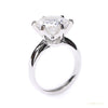 Certified 3.28 ct DEW Round Cut White Moissanite Solitaire Ring In 18K Gold Plated Verme 18K Gold Plated – white background main image