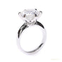 Certified 3.28 ct DEW Round Cut White Moissanite Solitaire Ring In 18K Gold Plated Verme 18K Gold Plated