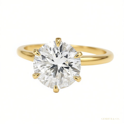 Certified 3.40 ct DEW Pear Cut White Moissanite Solitaire Statement Ring 18K Gold Plate 18K Gold Plated – white background main image