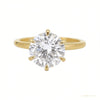 Certified 3.40 ct DEW White Moissanite Solitaire Statement Ring 18K Gold Plated – white background main image
