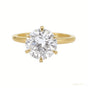 Certified 3.40 ct DEW White Moissanite Solitaire Statement Ring 18K Gold Plated