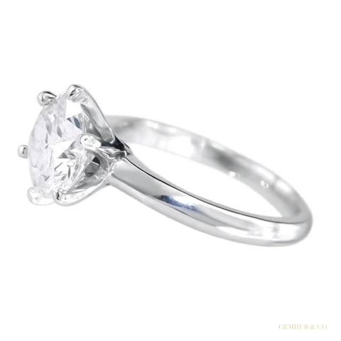 Certified 3.40ct VS1 White Moissanite Ring Jewellery Anniversary Gift 18K Gold Plated – white background main image