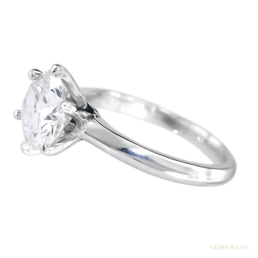Certified 3.40ct VS1 White Moissanite Ring Jewellery Anniversary Gift 18K Gold Plated – white background main image