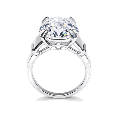 Certified 3.50 ct DEW Round Cut White Solitaire Moissanite Engagement Ring 18K Gold Pla 18K Gold Plated