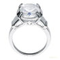 Certified 3.50 ct DEW Round Cut White Solitaire Moissanite Engagement Ring 18K Gold Pla 18K Gold Plated