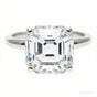 Certified 3.60 ct DEW Assher Cut White Moissanite Solitaire Statement Ring 18K Gold Pla 18K Gold Plated