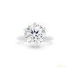 Certified 3.70 ct DEW White Moissanite Solitaire Statement Ring 18K Gold Plated – white background main image