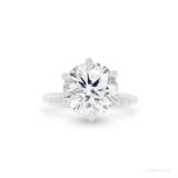 Certified 3.70 ct DEW White Moissanite Solitaire Statement Ring 18K Gold Plated – white background main image
