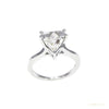 Certified 3.75 ct DEW Heart Cut White Moissanite Solitaire Ring In 18K Gold Plated Verm 18K Gold Plated – white background main image