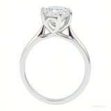 Certified 3 ct DEW Round Cut White Moissanite Solitaire Ring in 18K Gold Plated Vermeil – white background main image