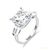 Certified 4.10 ct DEW Cushion Cut Moissanite Ring in for Women 18K Gold Plated – white background main image