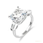 Certified 4.10 ct DEW Cushion Cut Moissanite Ring in for Women 18K Gold Plated