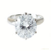 Certified 4.60 ct DEW Round Cut White Moissanite Solitaire Statement Ring In 18K Gold P 18K Gold Plated – white background main image