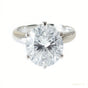 Certified 4.60 ct DEW Round Cut White Moissanite Solitaire Statement Ring In 18K Gold P 18K Gold Plated