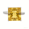 Certified 4.80ct VS1 Princess Moissanite Ring For Wedding 18K Gold Plated – white background main image