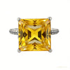 Certified 4.80ct VS1 Princess Cut White Moissanite Solitaire Ring 18K Gold Plated V 18K Gold Plated – white background main image