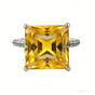 Certified 4.80ct VS1 Princess Cut White Moissanite Solitaire Ring 18K Gold Plated V 18K Gold Plated