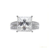 Certified 4.90 ct DEW White Princess Cut Moissanite Ring For Women 18K Gold Plated Verm 18K Gold Plated – white background main image