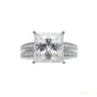 Certified 4.90 ct DEW White Princess Cut Moissanite Ring For Women 18K Gold Plated Verm 18K Gold Plated