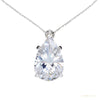 Certified 4.60 ct DEW Pear Shape White Moissanite Solitaire Pendant in Gold Vermeil – white background main image