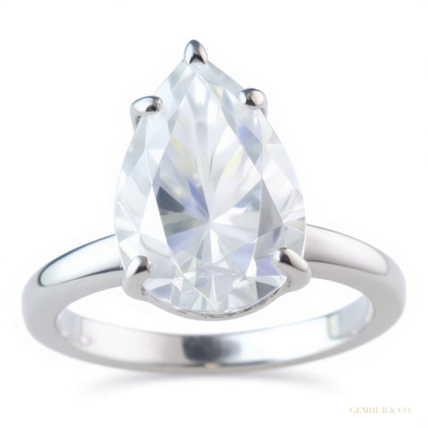 Certified 5.5ct VS1 White Moissanite Ring Jewellery Gift for Women 18K Gold Plated Ve 18K Gold Plated – white background main image